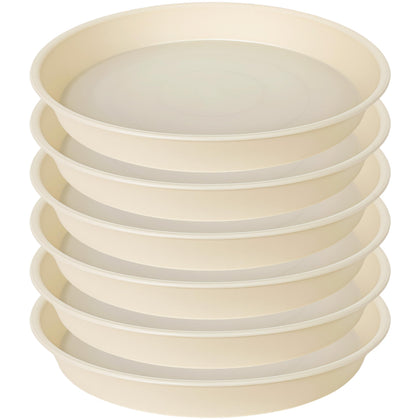 Bleuhome 6-inch beige plant saucer showing a clean drip tray for indoor pots