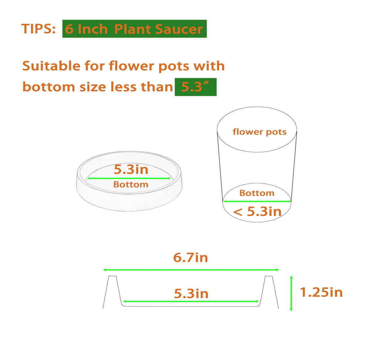 Bleuhome 6-inch plant saucer side view showing thickness and durability