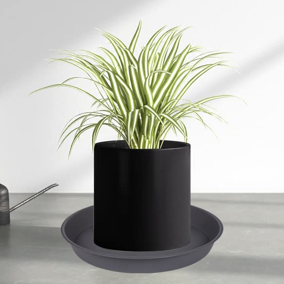 Bleuhome gray planter saucer water catch tray protects furniture from overflow
