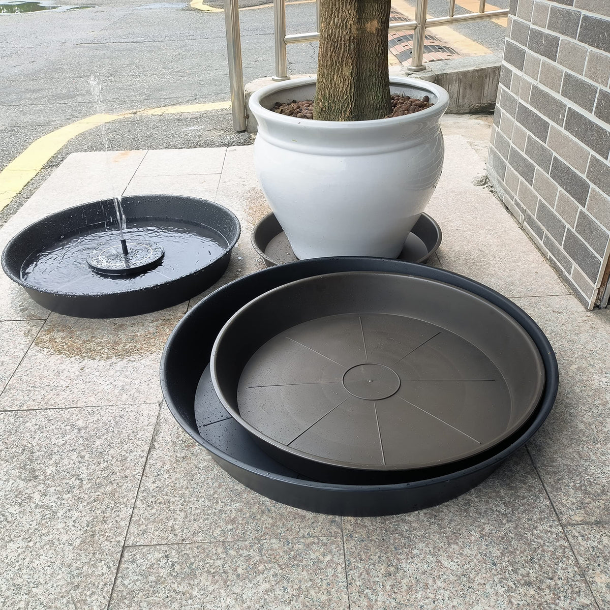 Bleuhome 2-pack bird bath bowls in garden setup, convenient two-pack