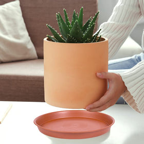 Bleuhome durable PP plastic plant saucer resists weather for year-round use.