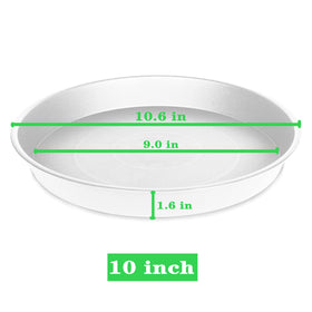 Bleuhome heavy-duty 10-inch gray plant saucer, side view, sturdy for pots.