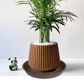 Bleuhome matte exterior with glossy interior plant saucer for easy cleaning