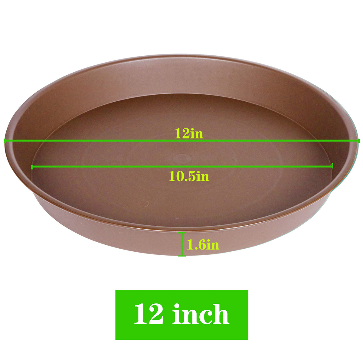 Bleuhome plant saucer 12-inch side profile shows thickened durable construction.