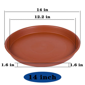Bleuhome 14-inch top-view saucer shows a sturdy, deep design