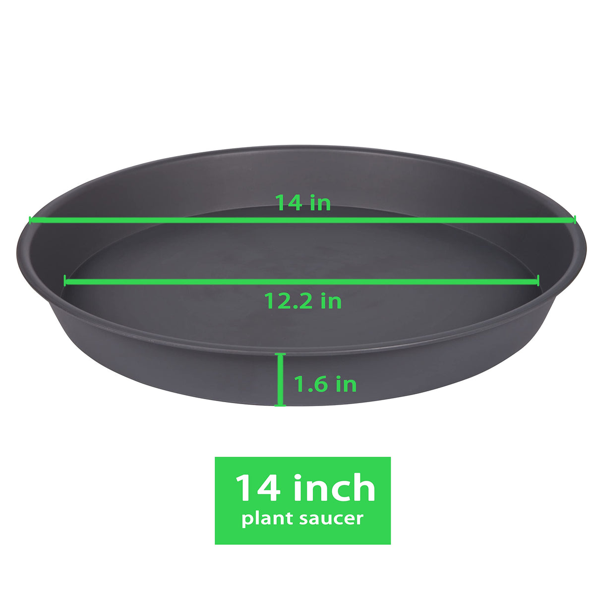 Bleuhome 14-inch plant saucer bottom-angle showing sturdy base