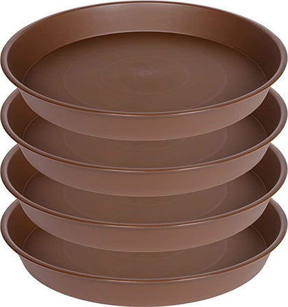 Bleuhome plant saucer 16inch pack front view shows a durable chocolate tray for indoor pots