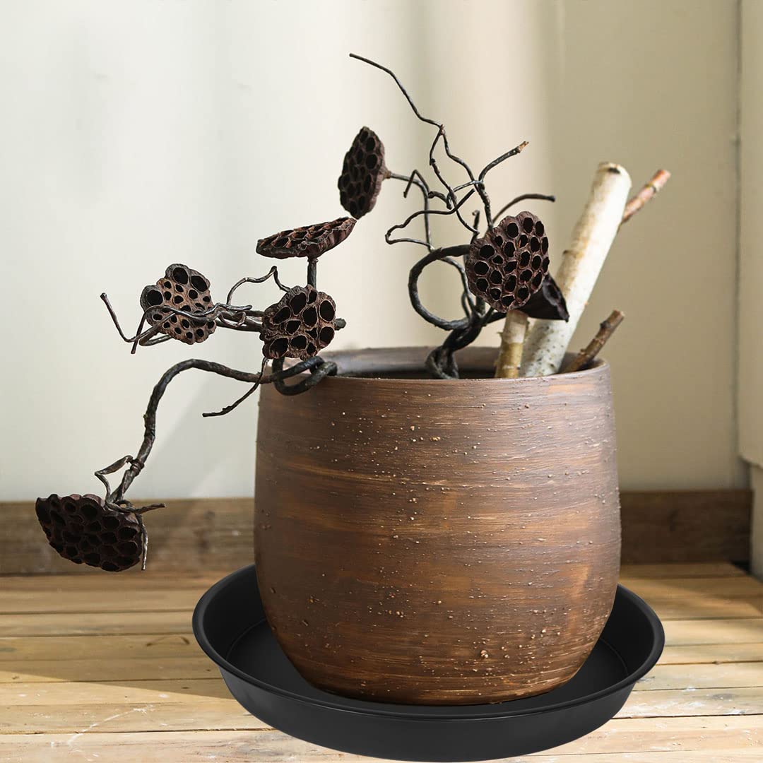 Bleuhome four-pack 19-inch plant saucers for versatile home placement.