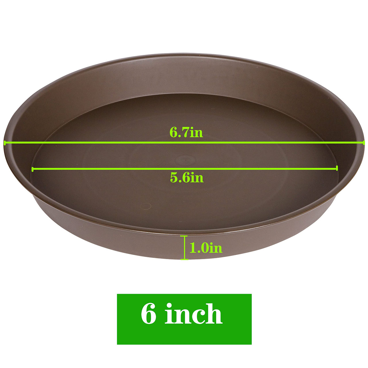 Bleuhome 6-inch plant saucer side view highlighting sturdy rim