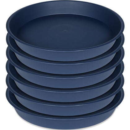 Bleuhome blue 10-inch plant saucer top view protects furniture from overflow.
