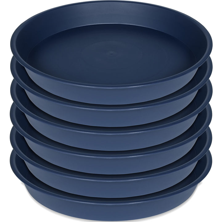 Bleuhome blue 10-inch plant saucer top view protects furniture from overflow.