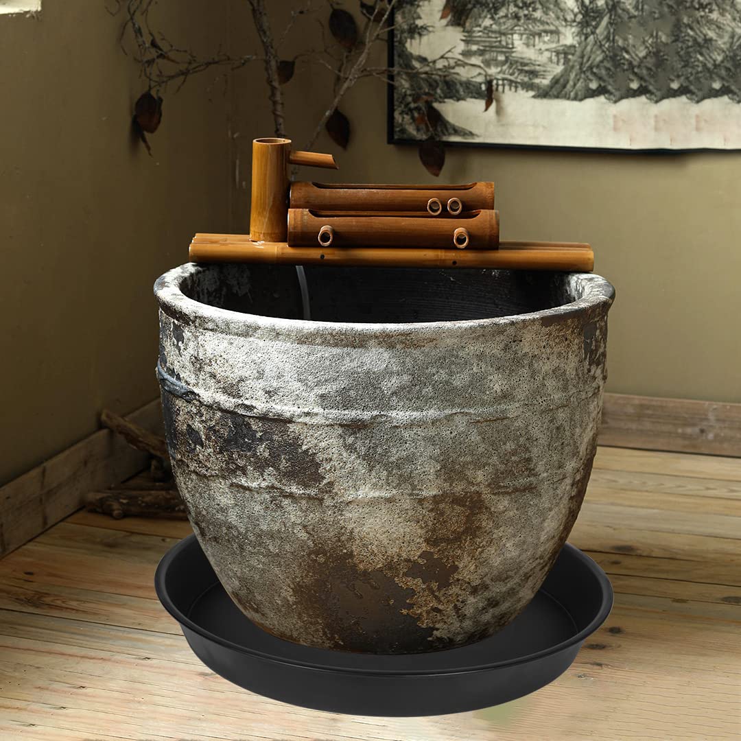 Bleuhome plant saucer with dark brown matte finish for decor harmony