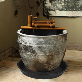 Bleuhome plant saucer with dark brown matte finish for decor harmony