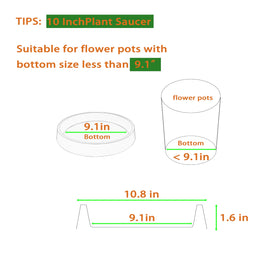 Bleuhome 10-inch durable PP tray, strong and light for daily plant care