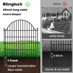 Blingluck 35-inch ground stakes anchor the fence securely.
