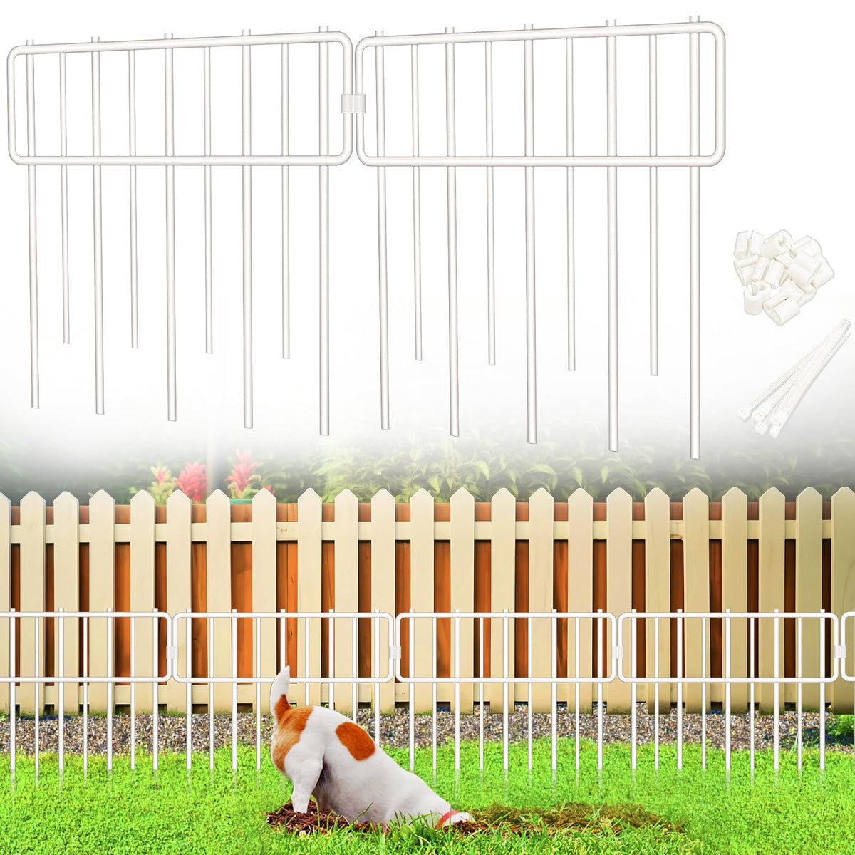 Blingluck Animal Barrier Fence close-up shows upgraded 1.26-inch gap for secure pet containment.