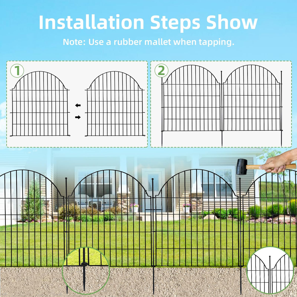 Blingluck garden-border panels add charm and pet protection.