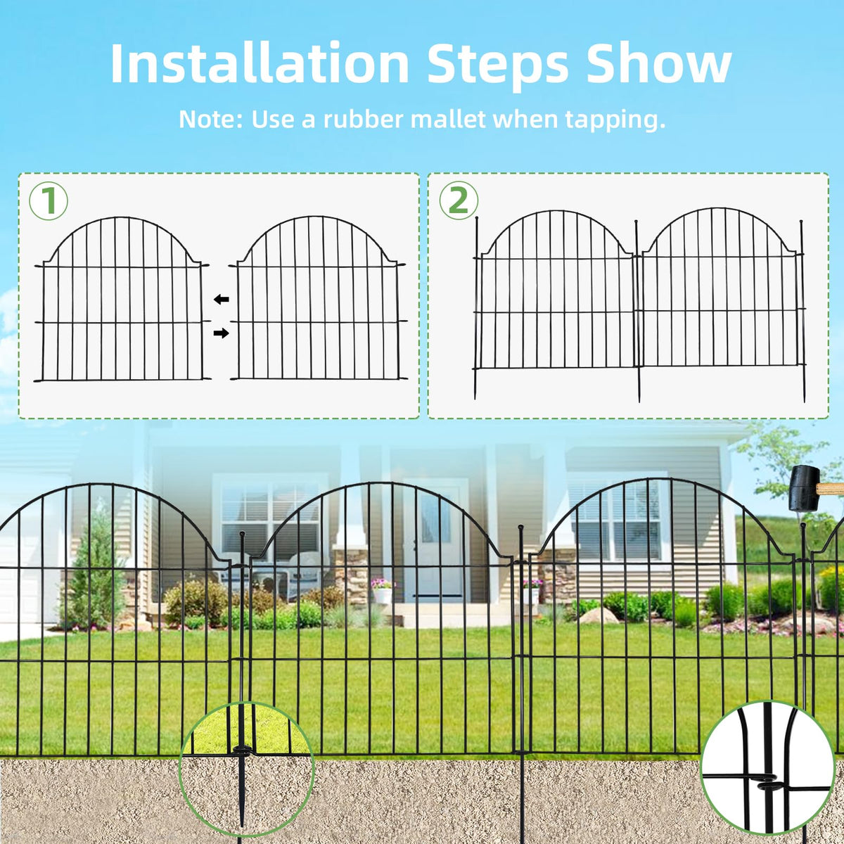 Blingluck rustproof finish on fence for outdoor durability.