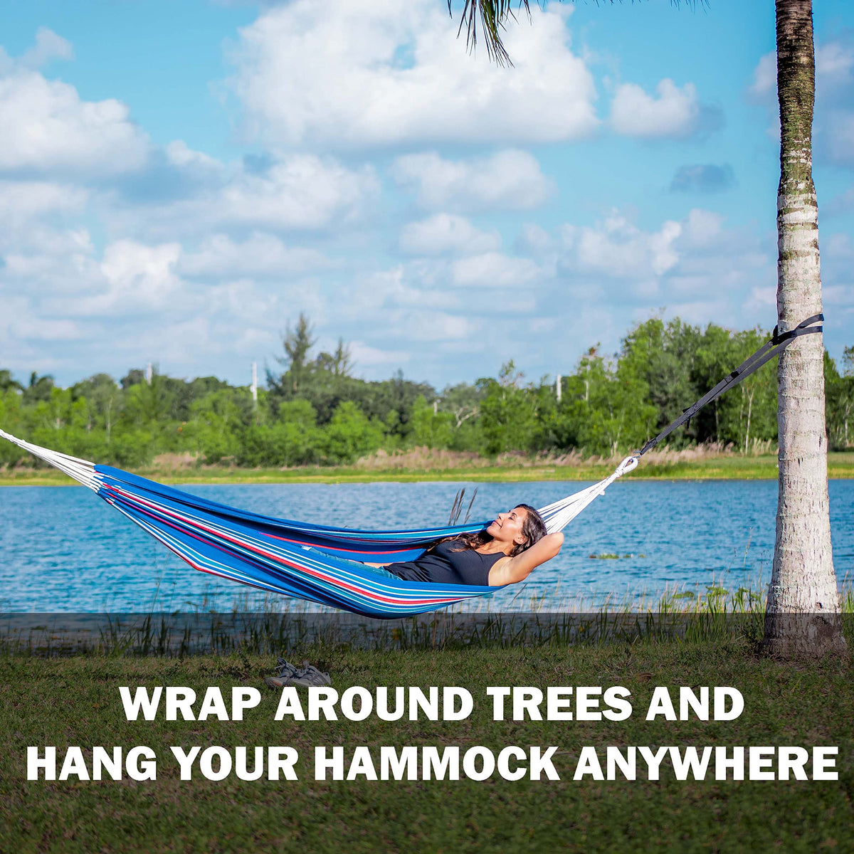 Close-up of Bliss Hammocks WM-505-2 S hooks showing durable corrosion-resistant hardware.