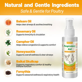 BlissfulAbode Respiratory Aid spray top for convenient daily mist in poultry housing.