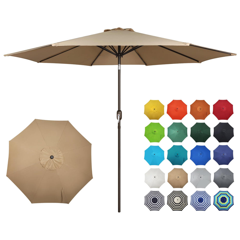 Blissun 10ft umbrella canopy view with wide shade and UV protection