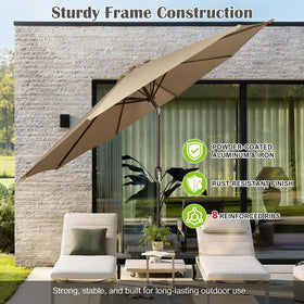 Blissun tilt at 30 degrees for adjustable sun and shade