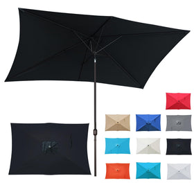 Blissun 10' rectangular patio umbrella crank tilt delivers effortless sun coverage.