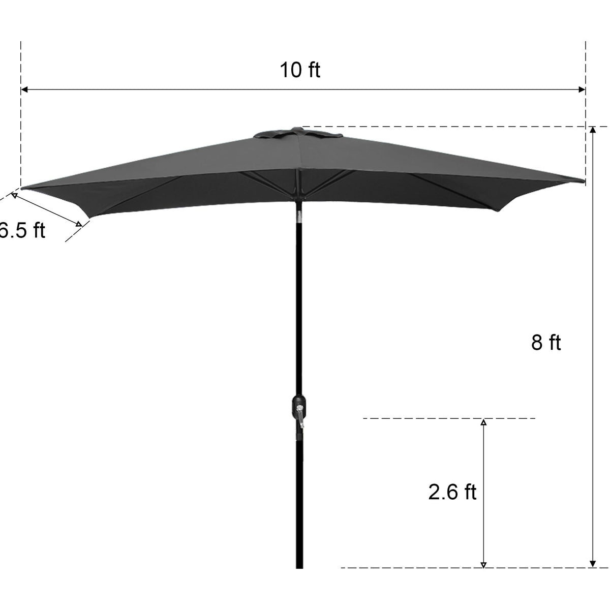 Blissun powder-coated aluminum pole resists rust for lasting outdoor use.