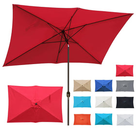 Blissun 10' rectangular patio umbrella with push-button tilt for versatile shading.