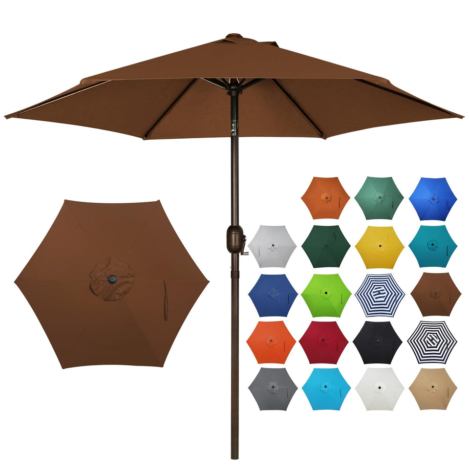 Blissun 7.5 ft patio umbrella crank operation for easy shade control.