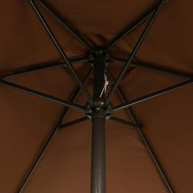 Blissun 7.5 ft umbrella open-area view shows wide canopy.