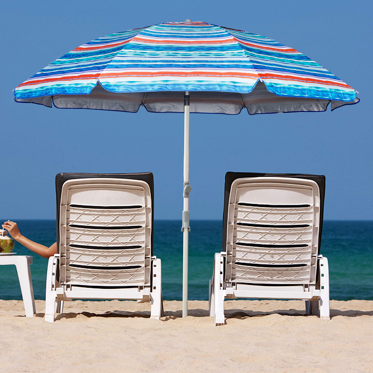 Blissun 72in beach umbrella fiberglass ribs provide lasting support