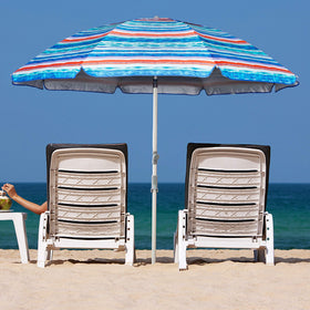 Blissun 72in beach umbrella fiberglass ribs provide lasting support