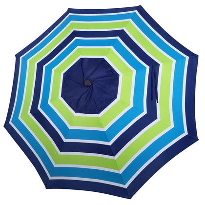 Blissun 9ft canopy blue-green stripe fits 8-rib frames for outdoor shade