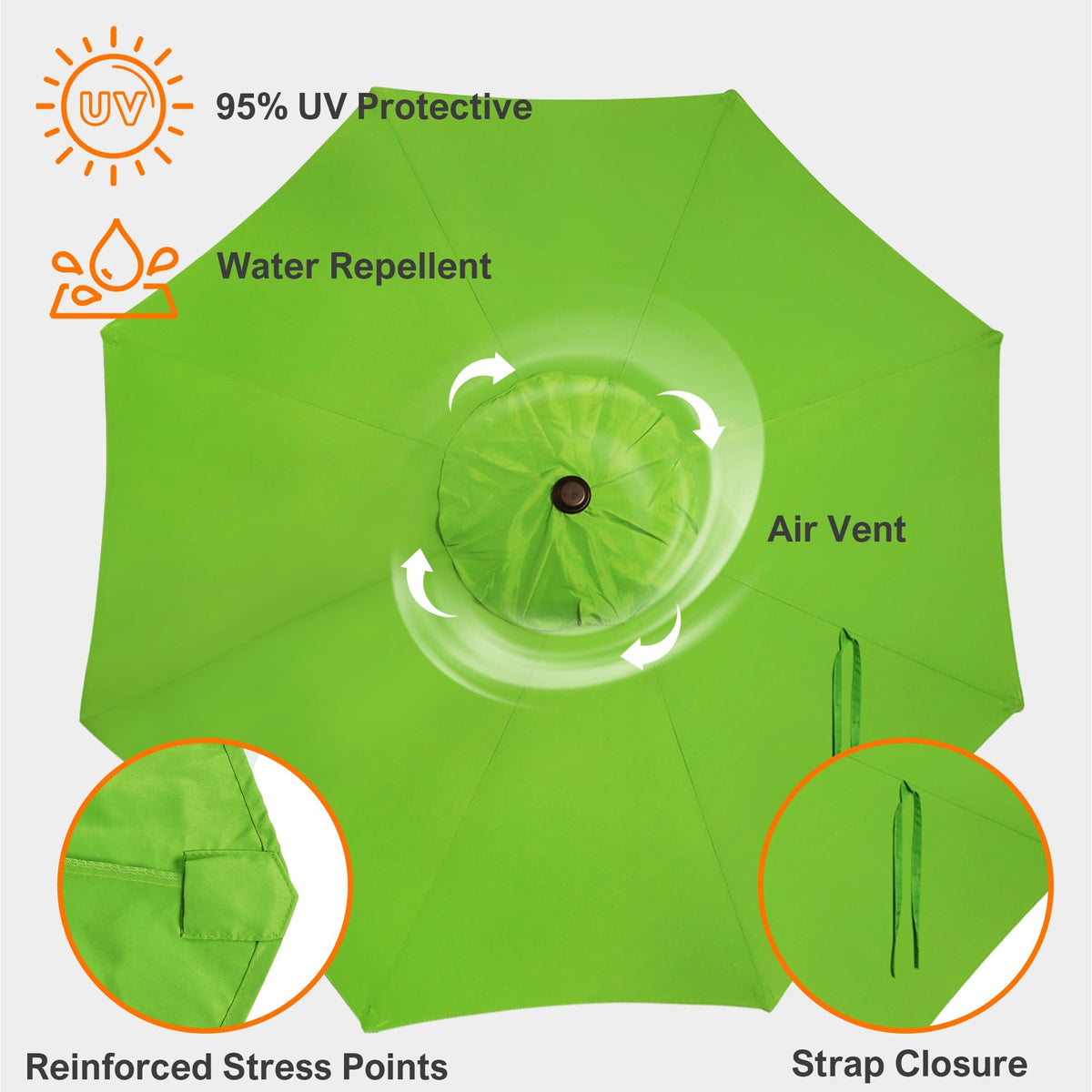 Blissun lime canopy with air vent design for better airflow