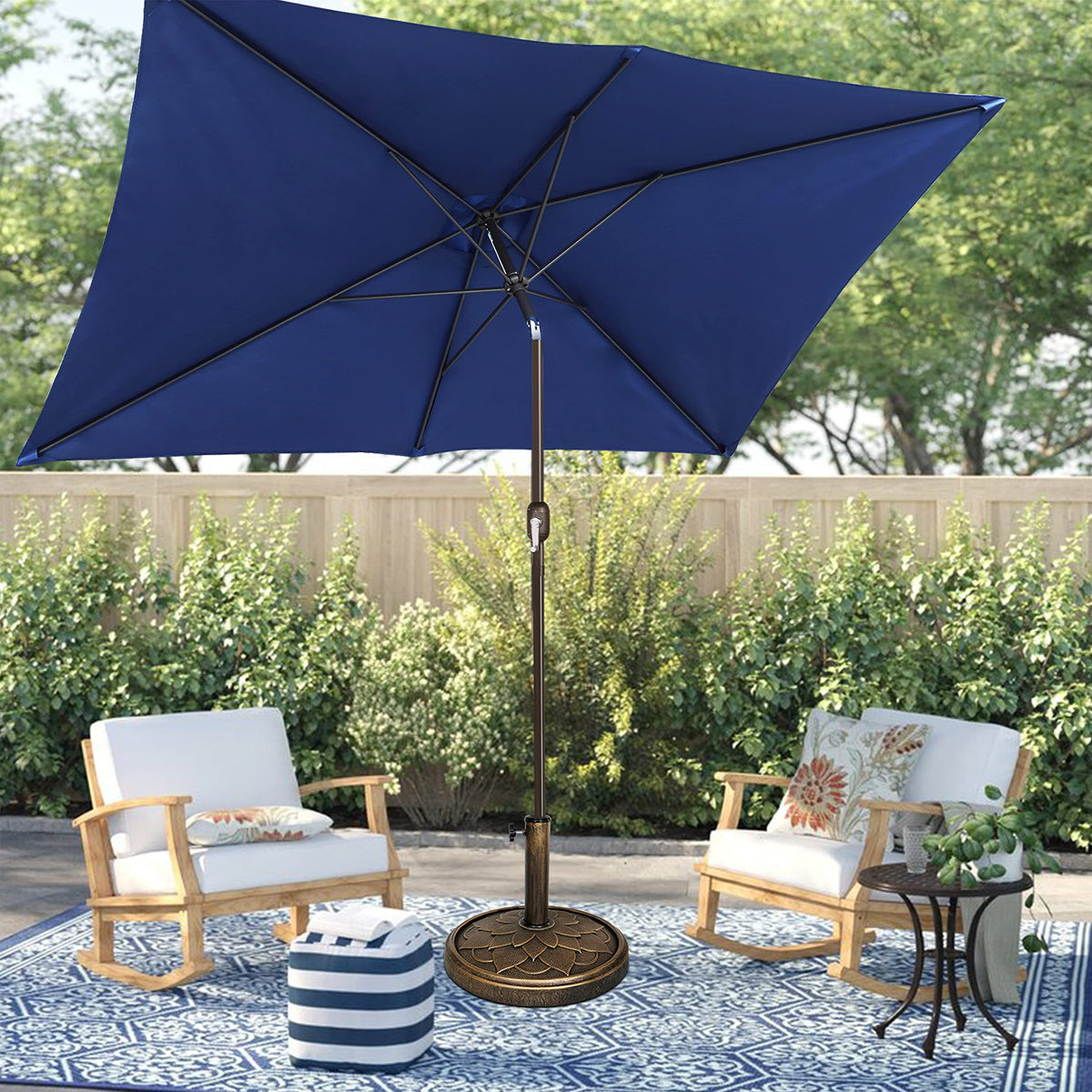 Blissun base not included; pair with a 40 lb base for stability.
