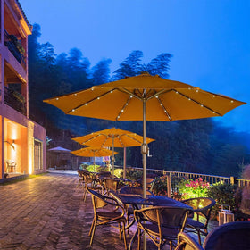 Note that base is not included for Blissun umbrella stability