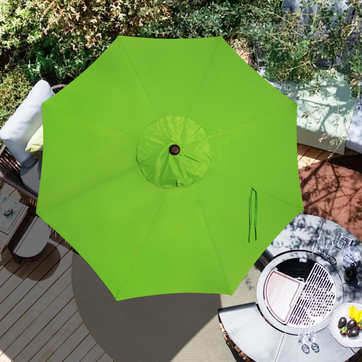 Blissun bright lime canopy enhances vibrant, sun-safe shade