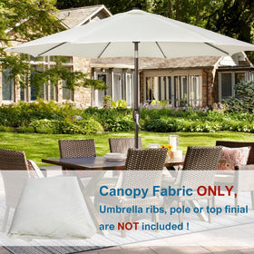 Blissun canopy only for umbrella replacement; ribs and pole not included.