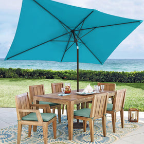 Blissun cerulean fabric canopy appears waterproof with UV protection