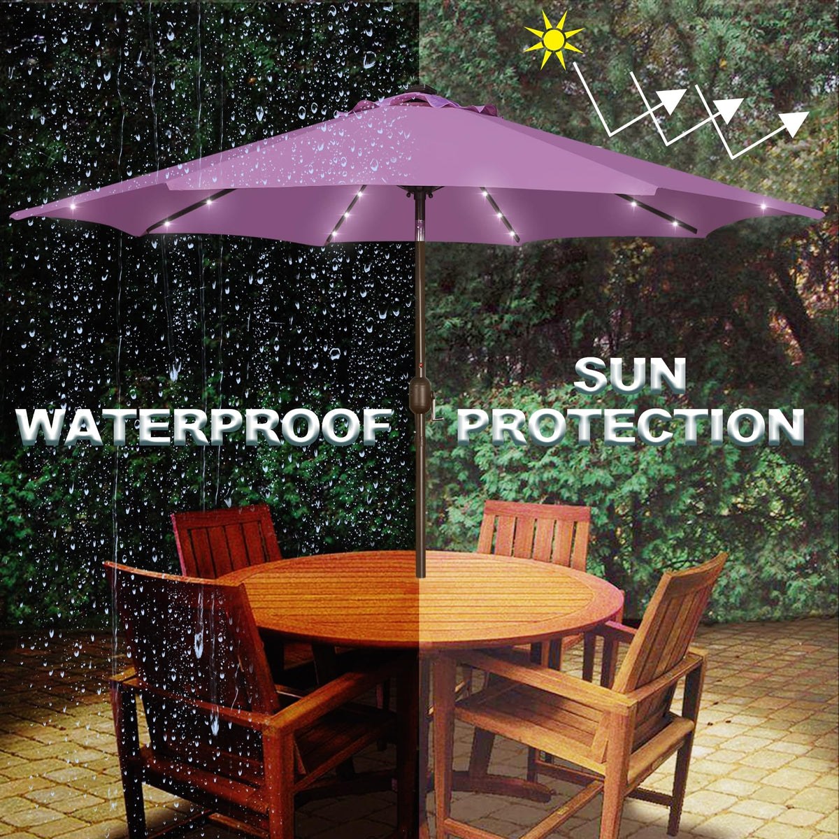 Blissun solar LEDs illuminate evenings for relaxed outdoor gatherings.