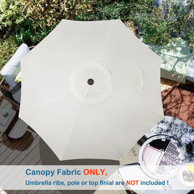 Blissun reinforced seams on cream canopy enhance wind durability.