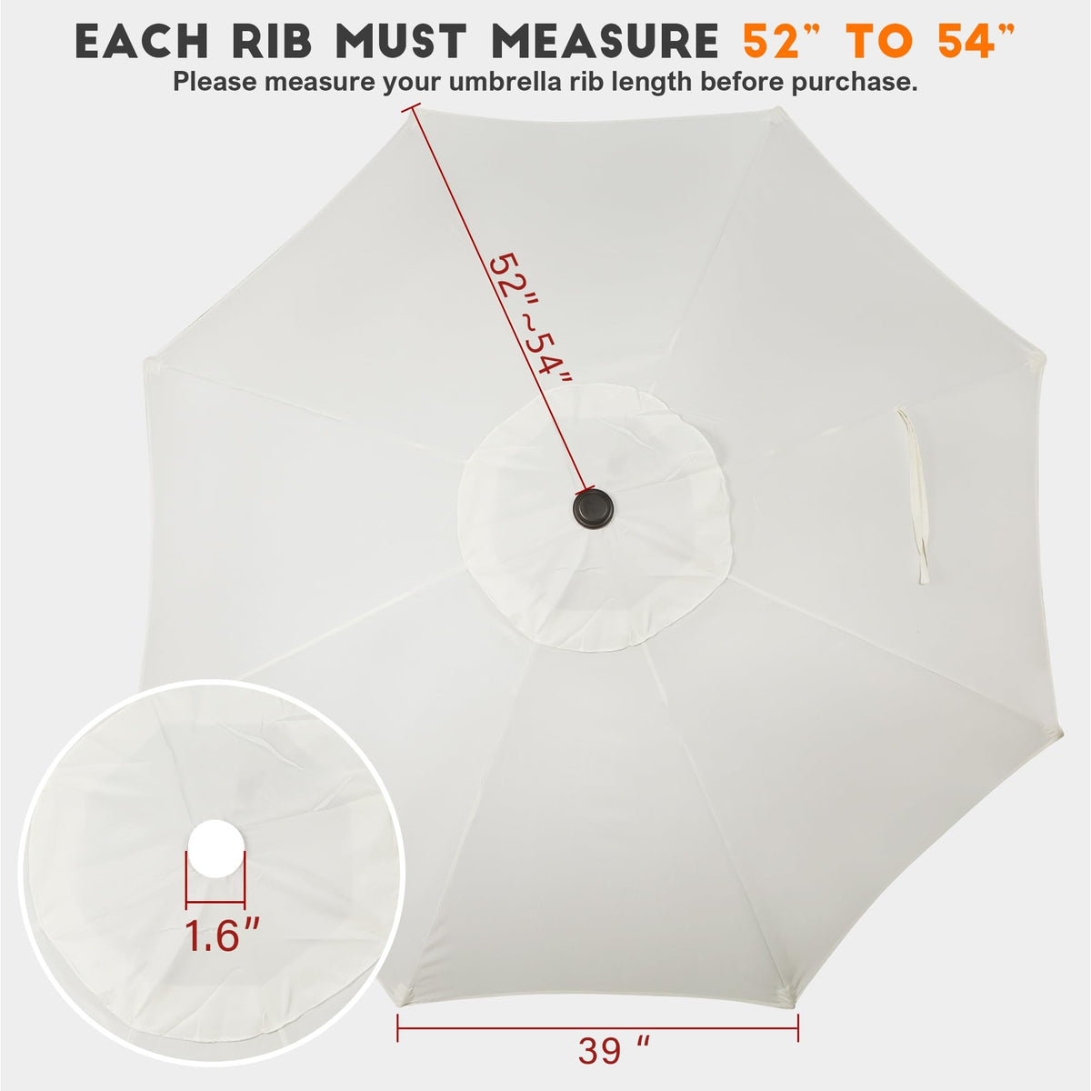 Blissun canopy with reinforced stress points at rib joints for durability.