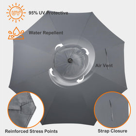 Blissun reinforced stress-points at rib junctions for longer durability