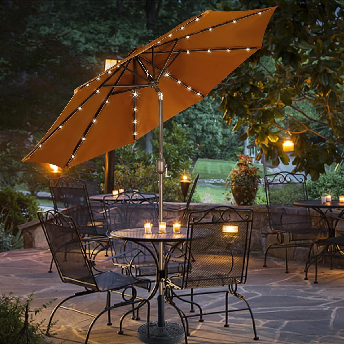 Blissun robust 8-rib construction offers durable outdoor shade
