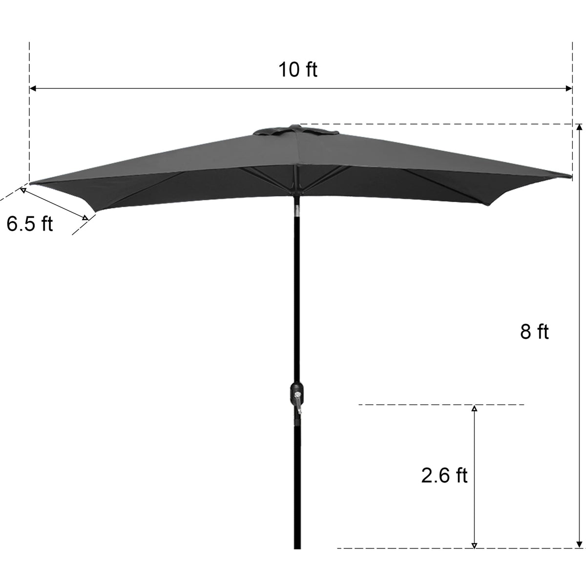 Blissun rust-free powder-coated pole for durable outdoor performance.