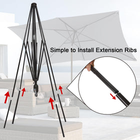 Blissun rust-free powder-coated pole and iron ribs enhance durability against wind