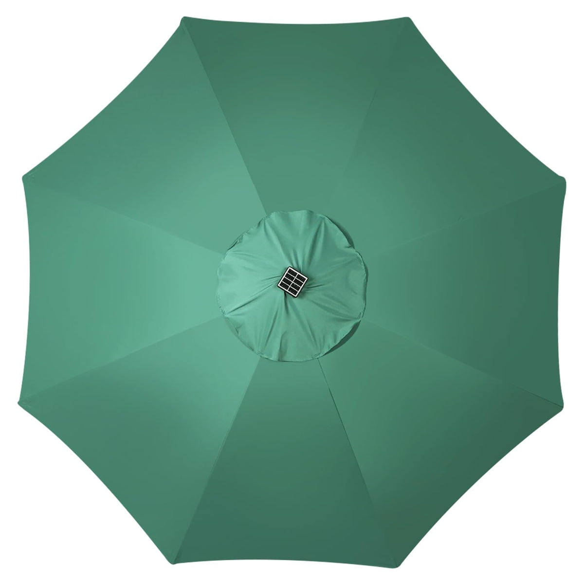 Blissun Seaglass umbrella covers 108 inches for generous patio shade.