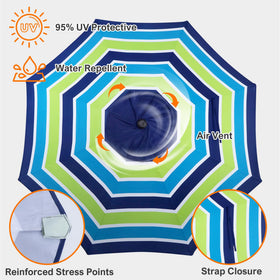 Blissun strap closure for easy canopy storage after use