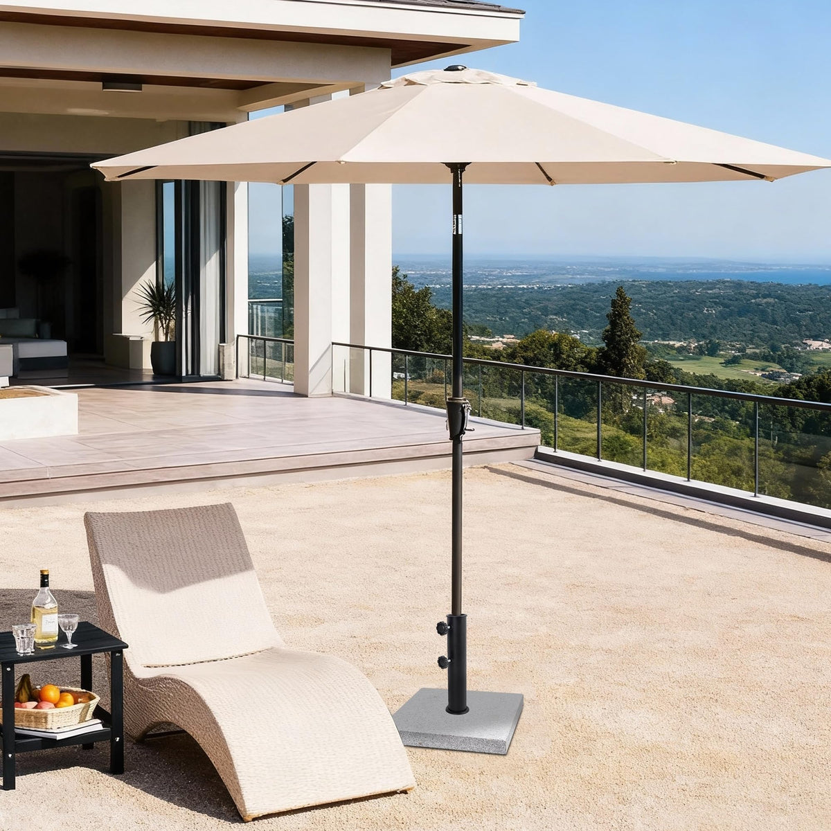 Blissun sturdy steel core provides robust outdoor support.